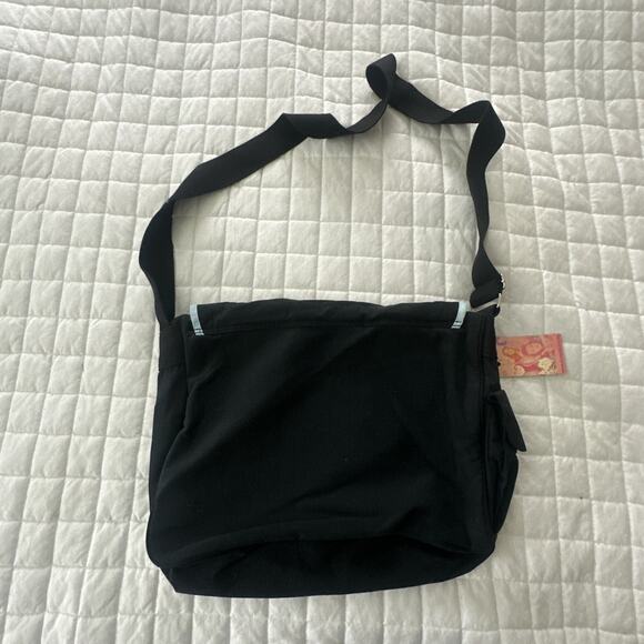 MUDD Messenger Bag Retro Y2K Black Embroidered Satchel Laptop Case Grunge Travel - Picture 4 of 11